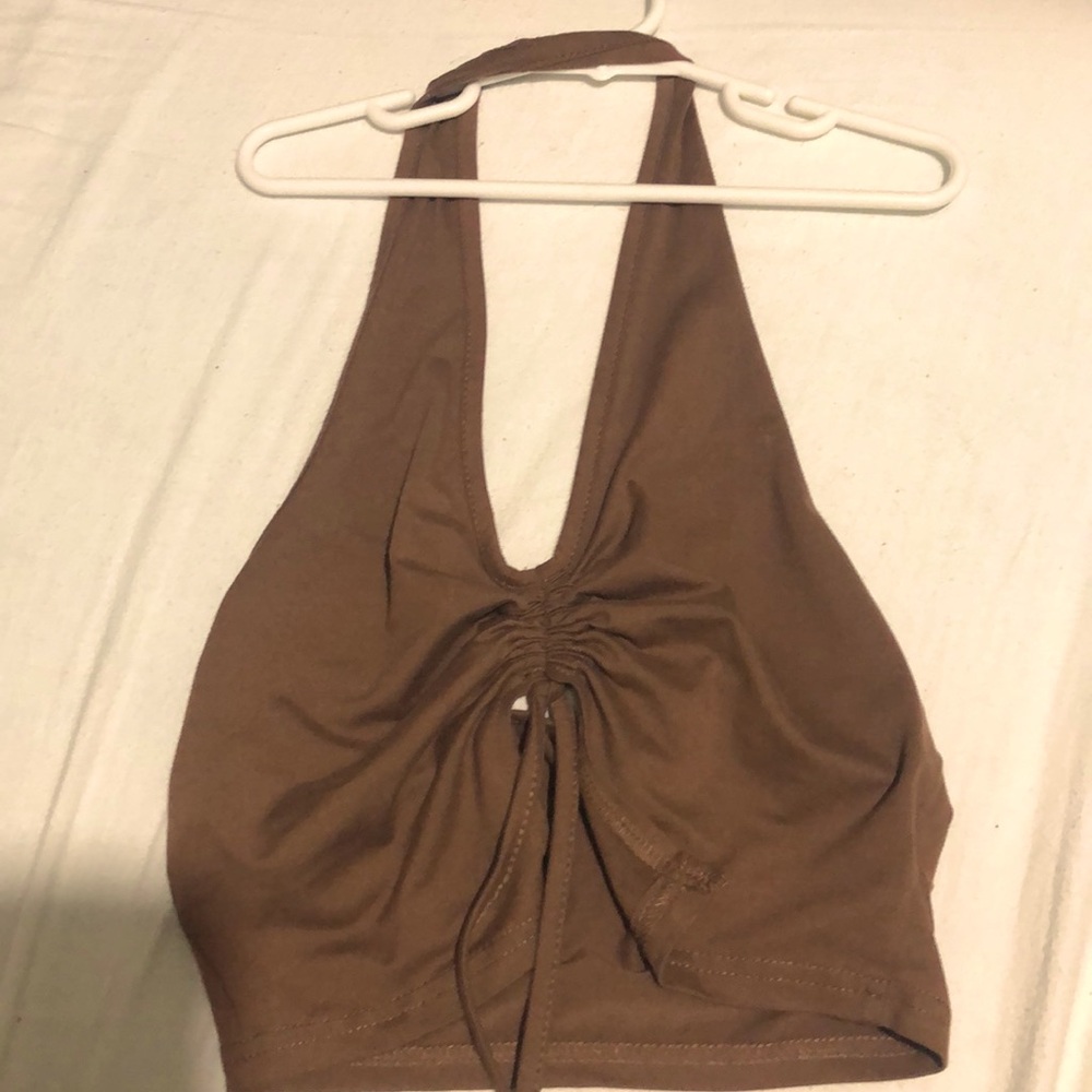 Brown halter crop top!🌞 (brand:SHEIN)